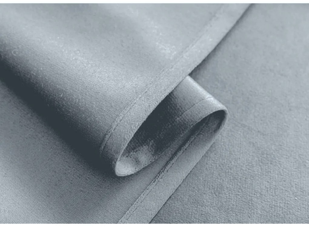 Šedo-modrý zatemňovací závěs VELVET 140x250 cm Zavesenie: Riasiaca páska
