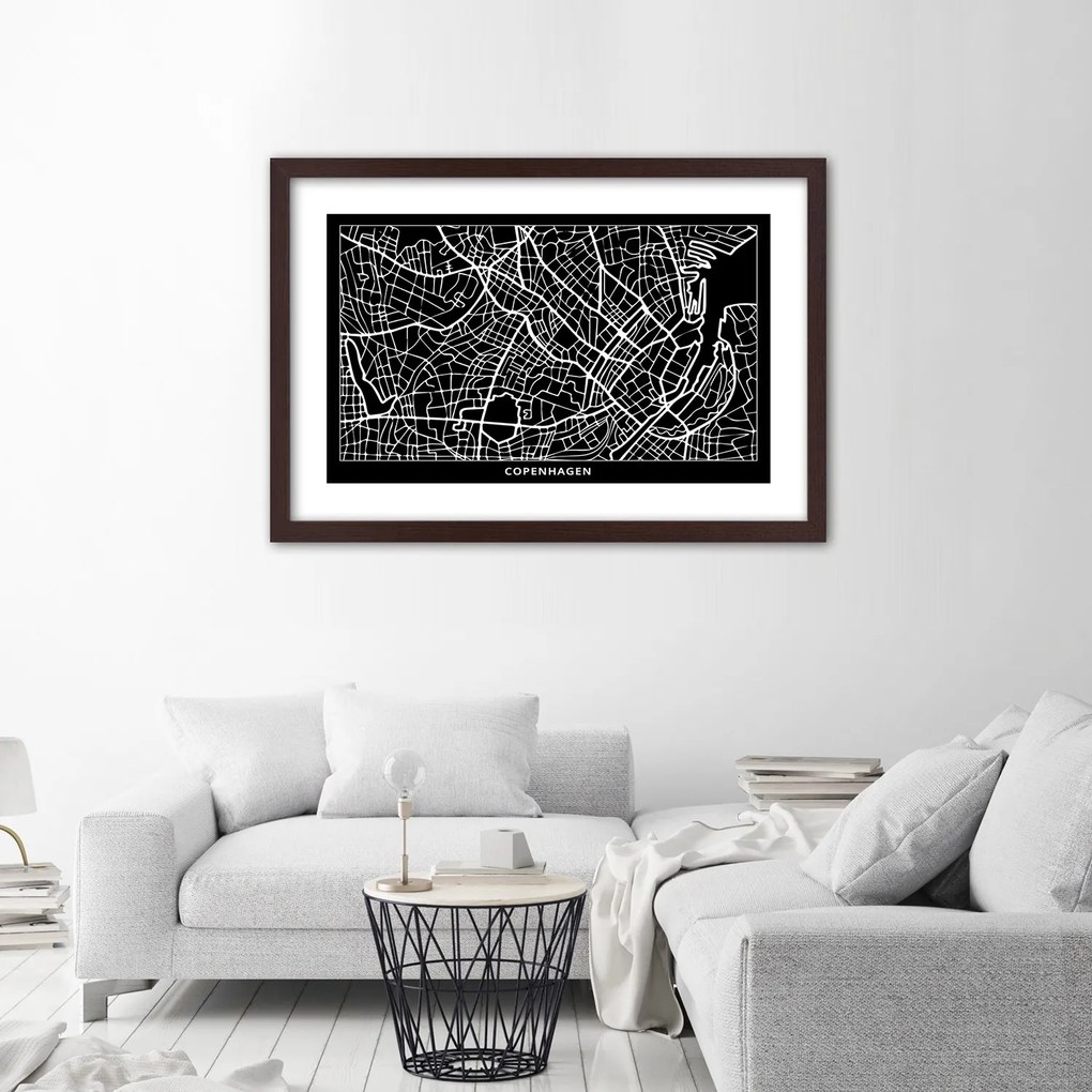 Gario Plagát Plán mesta Kodaň Farba rámu: Bez rámu, Rozmery: 60 x 40 cm