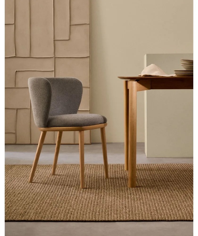 Svetlohnedé čalúnené jedálenské kreslo Ciselia – Kave Home