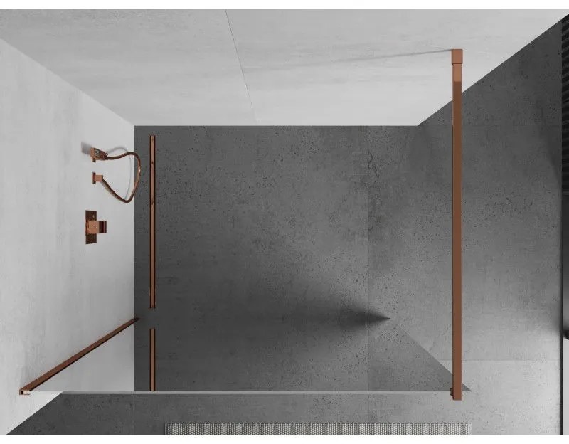 Mexen Kioto sprchová zástena 100x200 cm, 8 mm sklo s efektom zrkadla, ružové zlato, 800-100-101-60-50