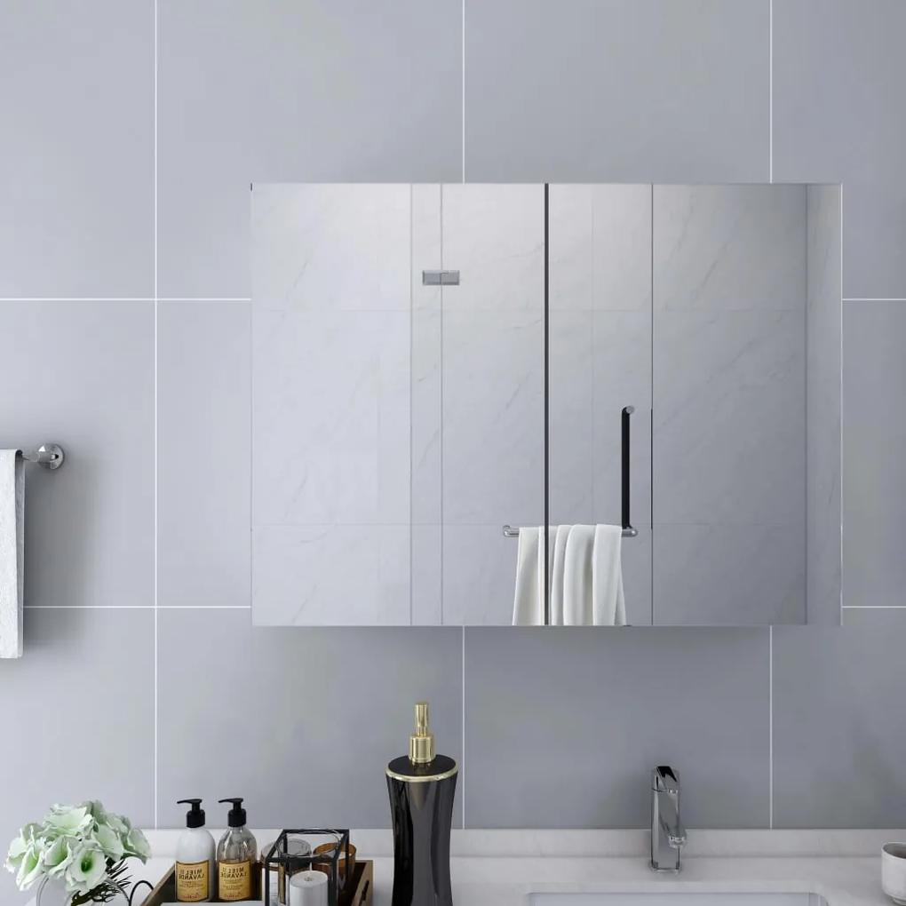 Kúpeľňová skrinka so zrkadlom, biela 80x15x60 cm, MDF 325186