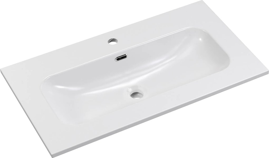 Comad Nábytkové keramické umývadlo FLY WHITE GLOSS UM 80-46 DP, 81x46 cm, biela lesklá