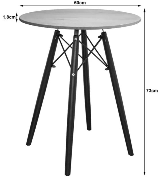 Jedálenský stôl EDDIE 60 cm jaseň