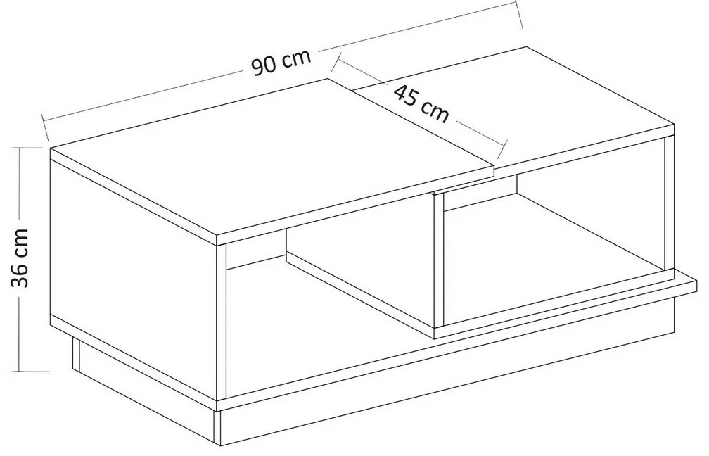 Konferenčný stolík Viana White and Oak