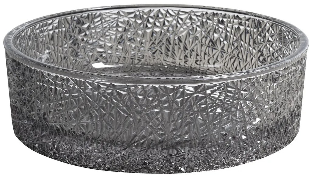 Sapho Sapho, ERSEL gravírované sklenené umývadlo na dosku priemer 39,5cm, čierna, TY323B