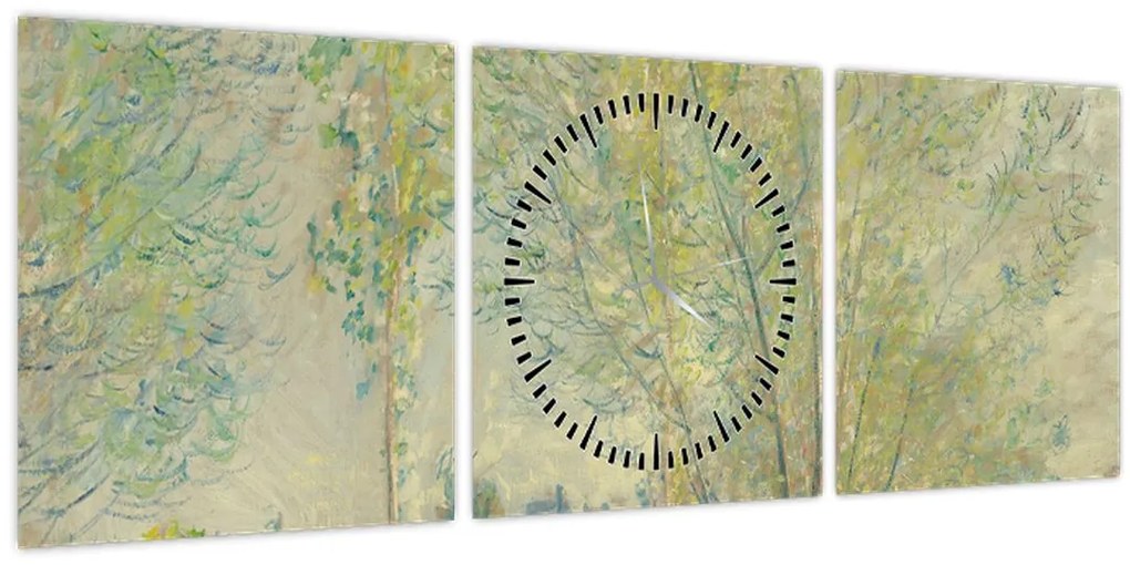 Obraz - Claude Monet, The Willows, reprodukcia (s hodinami) (90x30 cm)