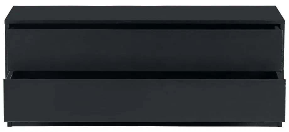 Čierny modulárny TV stolík z borovicového dreva 100x40 cm Finca – WOOOD