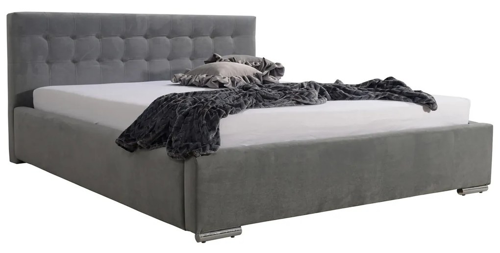 Posteľ PIPER 01 STANDARD 120x200 cm - strieborné nohy Fialová