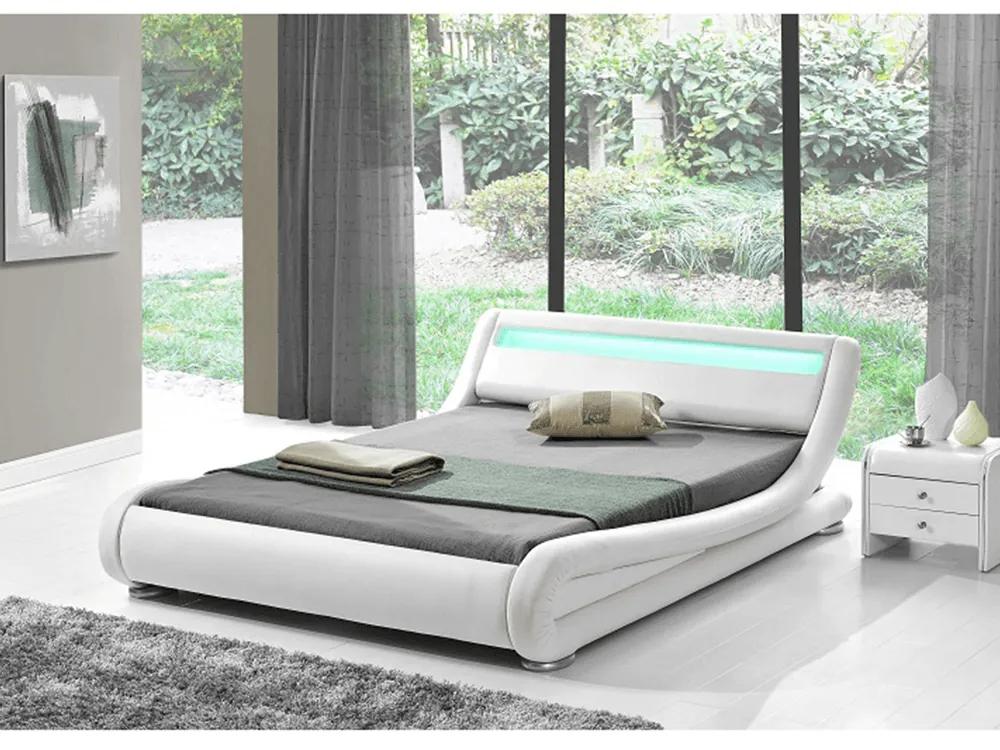 Moderná posteľ s RGB LED osvetlením FILIDA biela Rozmer: 160x200cm