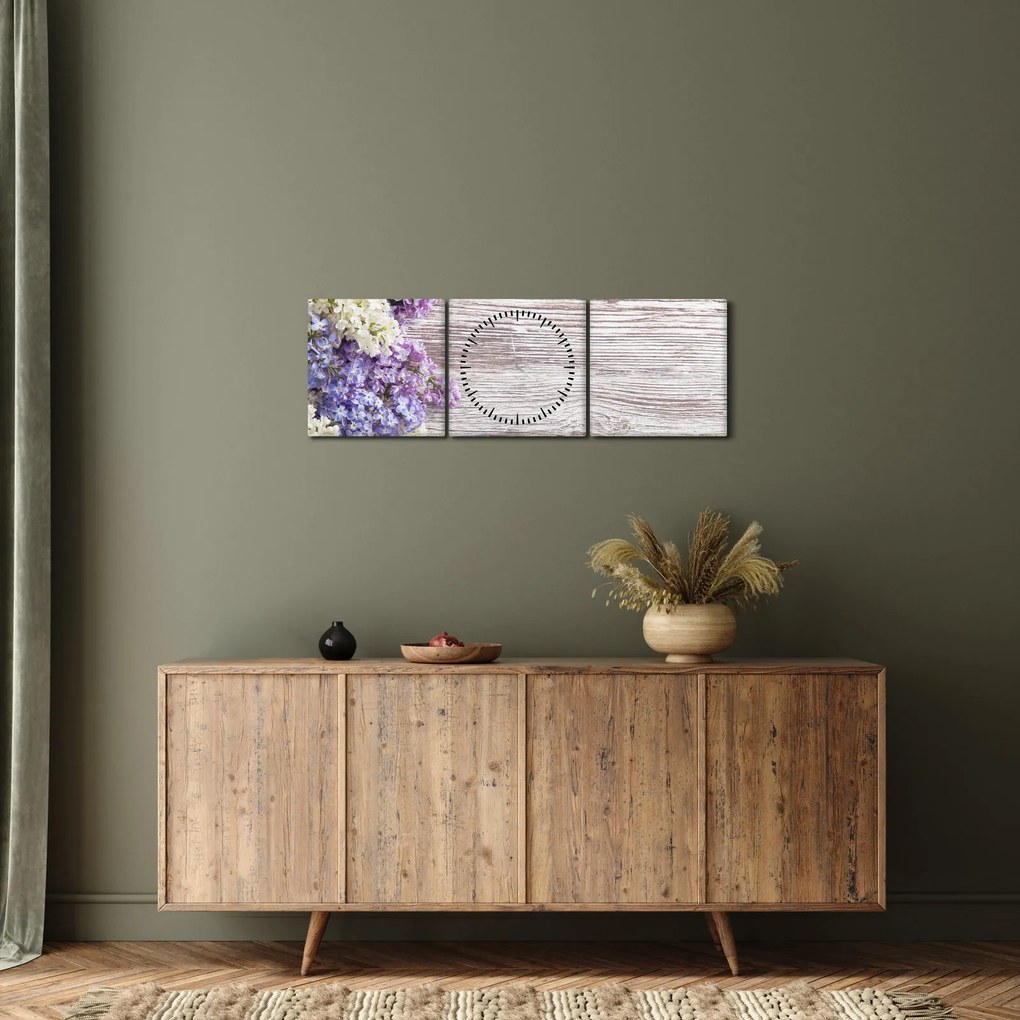 Obraz orgovánu na dreve (s hodinami) (90x30 cm)