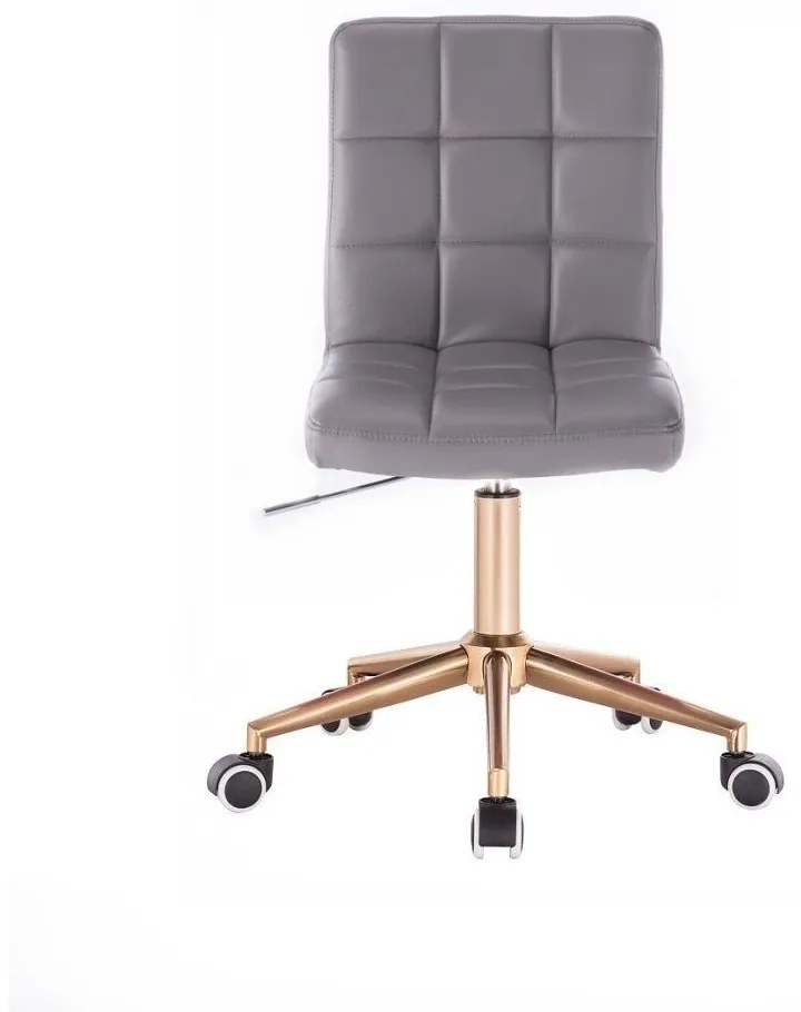 LuxuryForm DESIGN Stolička TOLEDO na zlatej podstave s kolieskami - sivá