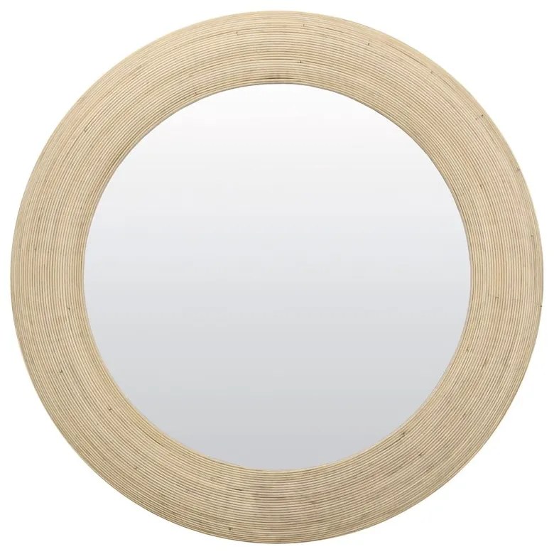 Nástenné zrkadlo s ratanovým rámom ø 109,5 cm Piedre – Light &amp; Living