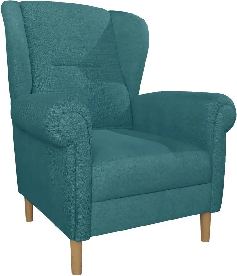 Tyrkysovomodré kreslo ušiak Swan – Ropez