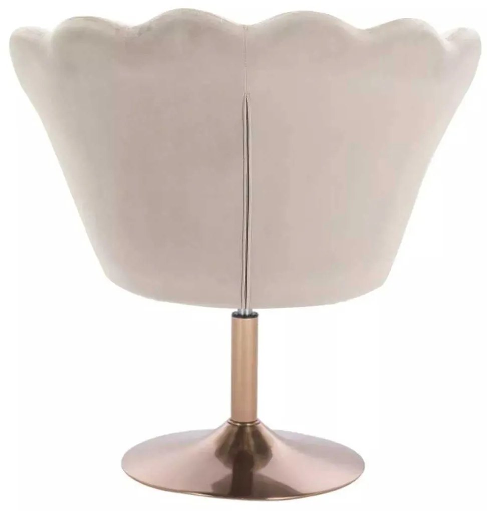LuxuryForm DESIGN Kreslo FREY VELUR na zlatom tanieri - latte