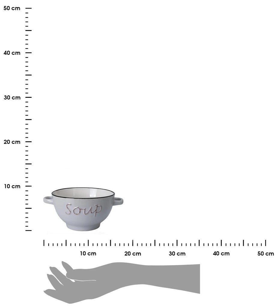 Kameninová miska na polievku Soup 650 ml sivá