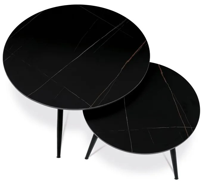 Autronic BONTEC Konferenčný stolík 80x80cm, spekaná keramika, mramor, AHG-403 BK Farba: Čierna