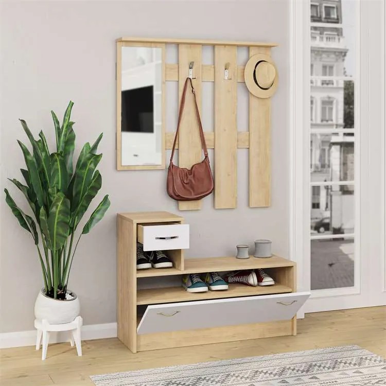 Predsieňová stena Houseland Rudolf zafírový dub/biela