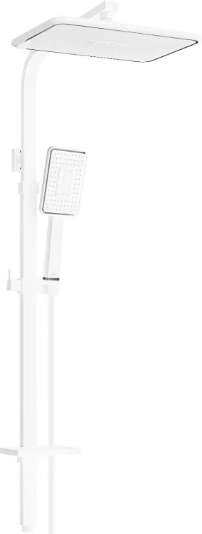 Mexen - Q54 sprchový set s hornou hlavicou štvorcovou 30x19, biela- chrómová,798545495-21