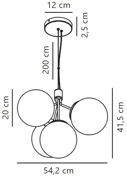 Nordlux - Luster na lanku IVONA 4xE27/28W/230V čierna