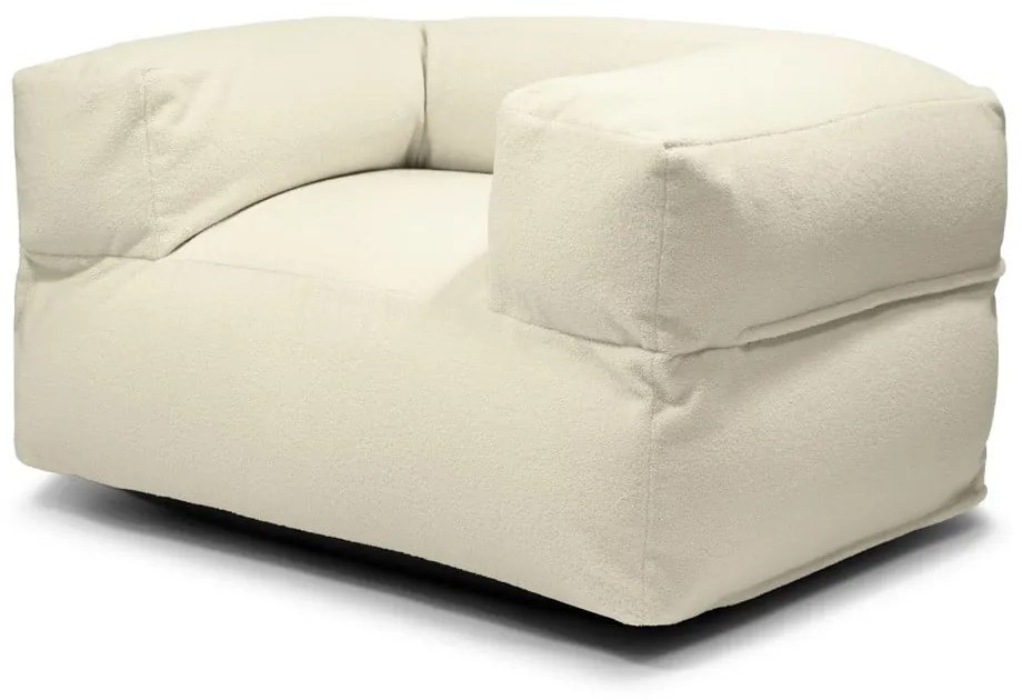 Krémový sedací vak z textílie buklé MooG – SLOWDOWN