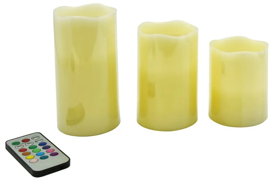 LED sviečky v súprave 3 ks (výška 10 cm) – Hilight