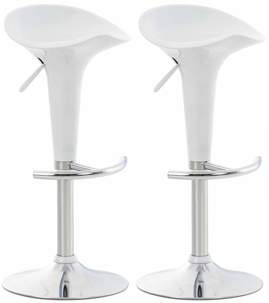 Plastová barová stolička Shine biela (SET 2 ks) - Biela