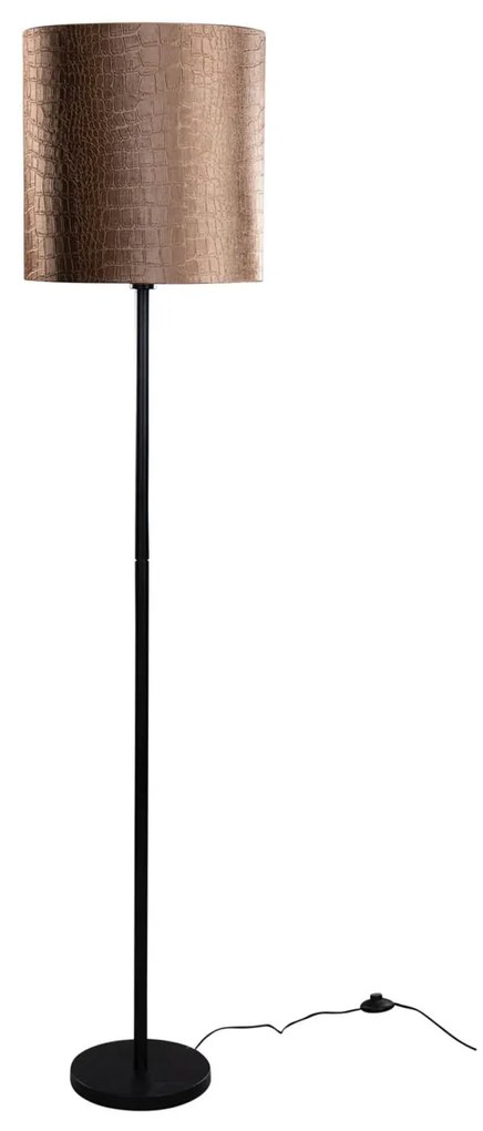 Stojacia lampa čierna s velúrovým tienidlom krokodíl 40 cm - Simplo
