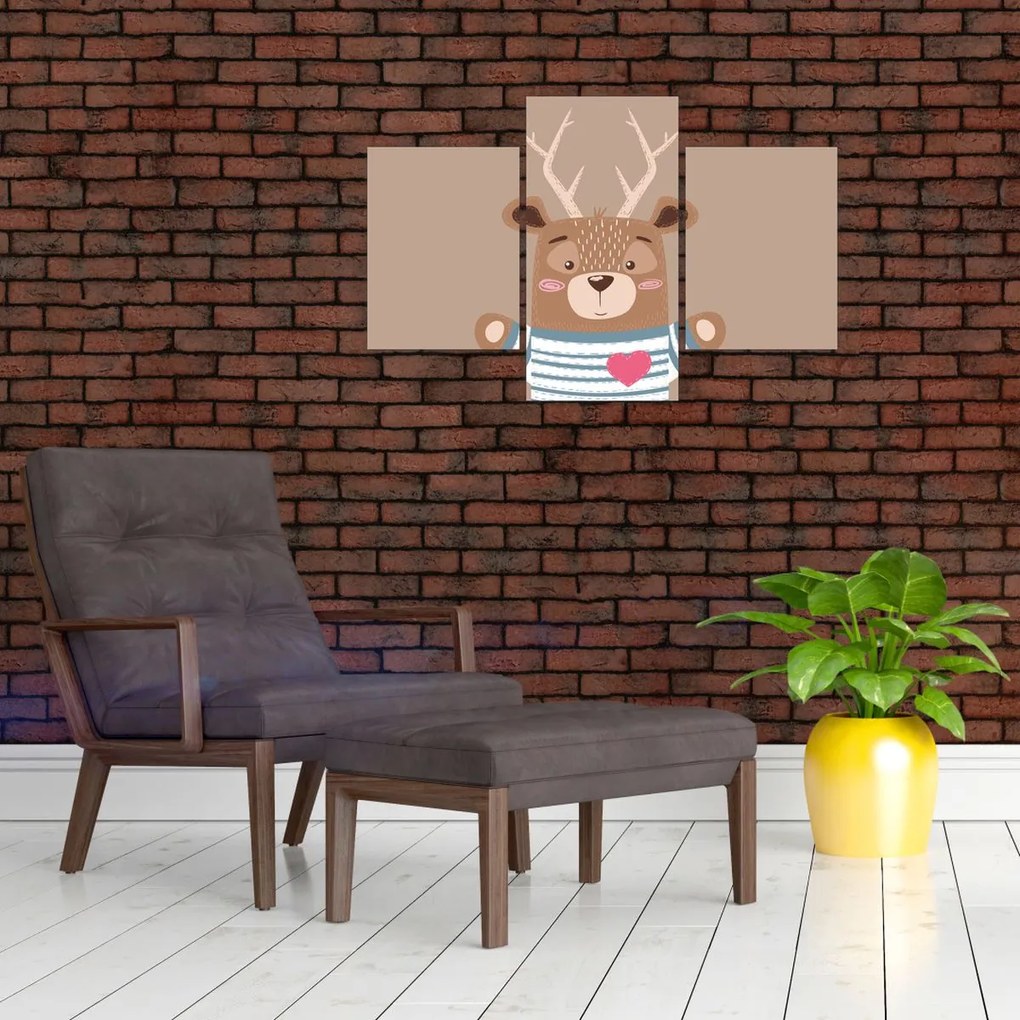 Obraz - Jeleň v pruhovanom tričku (90x60 cm)