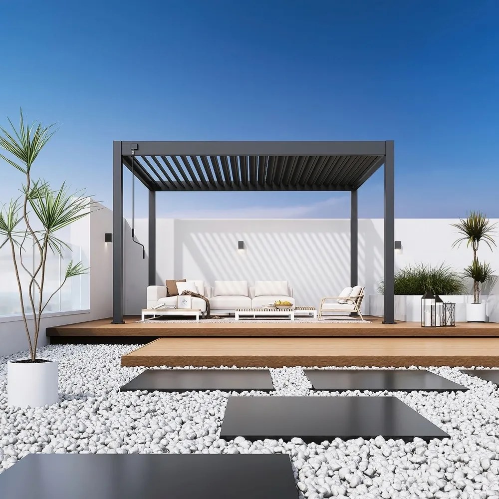 Bioklimatická pergola INTRO NEO 4X3m, hliník, voľne stojaca