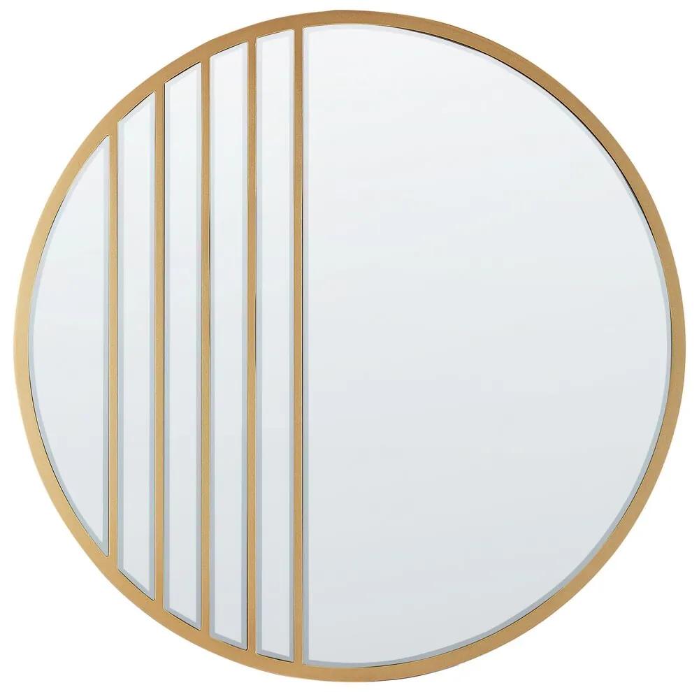 Okrúhle nástenné zrkadlo ⌀ 80 cm zlaté COUST Beliani
