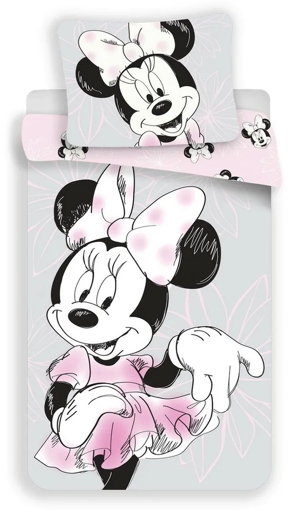 Jerry Fabrics Detské bavlnené obliečky Minnie Beautiful 02, 140 x 200 cm, 70 x 90 cm