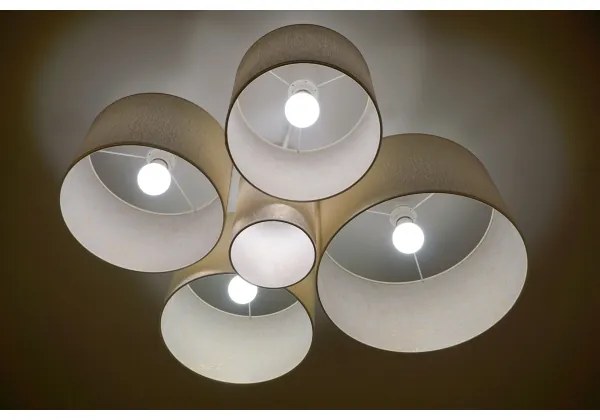 Duolla - Stropné svietidlo ROLLER PENTO 5xE27/60W/230V biela/zlatá