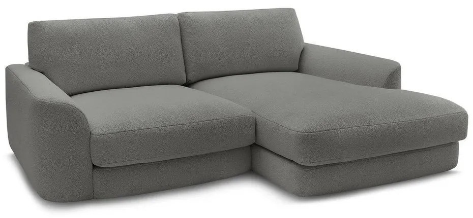 Tmavosivá rohová pohovka z textílie buklé (pravý roh/s leňoškou) Leonore – Bobochic Paris