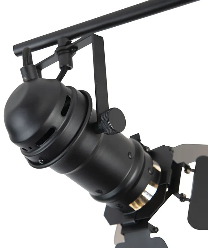 Priemyselné bodové svetlo čierne 2-žiarovkové s klapkami - Movie