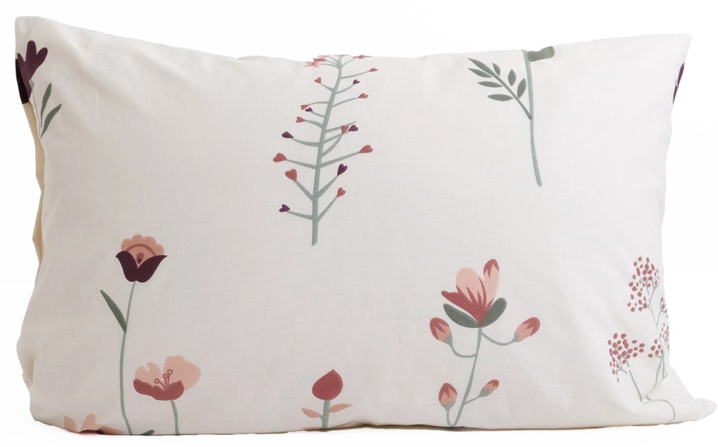 Bavlnená obliečka na vankúš Renforcé 40 × 60 cm – Vlčie maky béžové