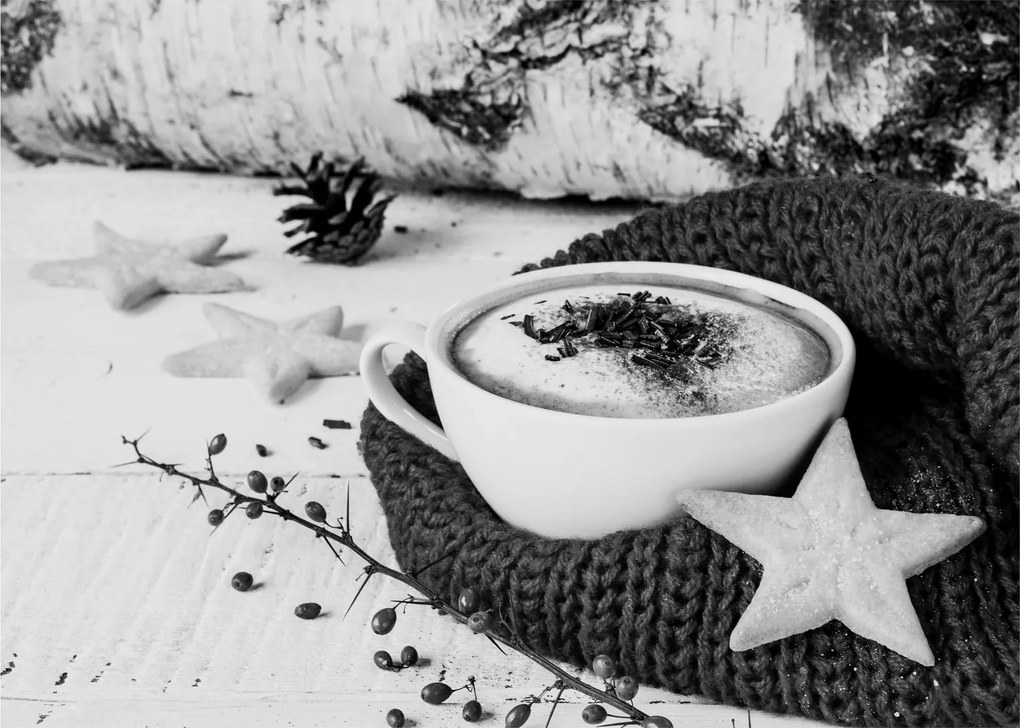 Sklenený obraz - Zimné cappuccino (70x50 cm)