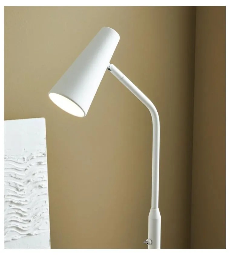 Biela stojacia lampa Markslöjd Crest, výška 145 cm