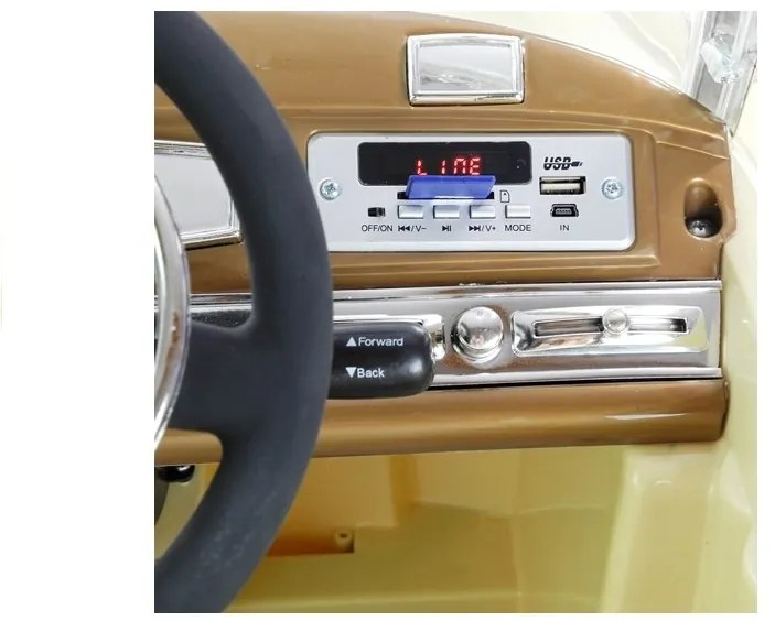 LEAN CARS Elektrické autíčko Mercedes Benz 300S Retro - lakované - čierne - 2x45W - 1x12V7Ah - 2023