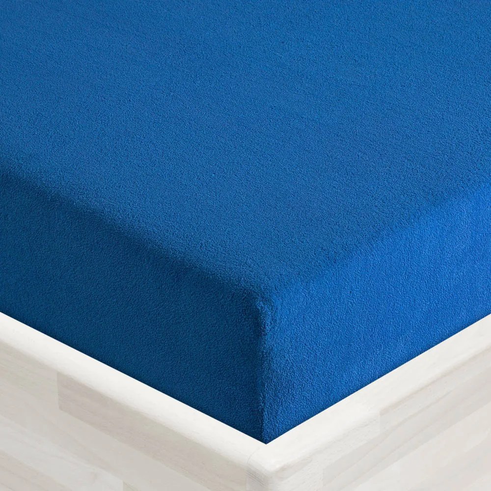 Detské froté napínacie prestieradlo do postieľky FR-016 Modré 60 x 120 x 10 cm - do postieľky