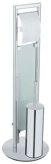 WENKO 25384100 - WC súprava SULMONA 25x76 cm strieborná/čierna