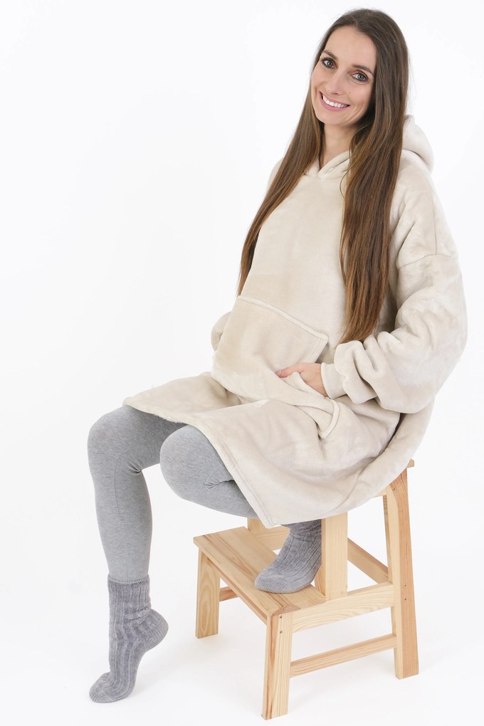 Baránková mikina mikroplyš – Laura prírodná veľkosť M