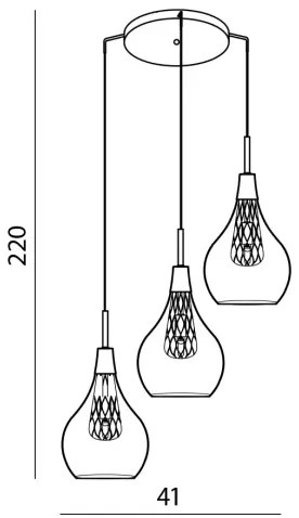 Industriálny luster Elektra 3