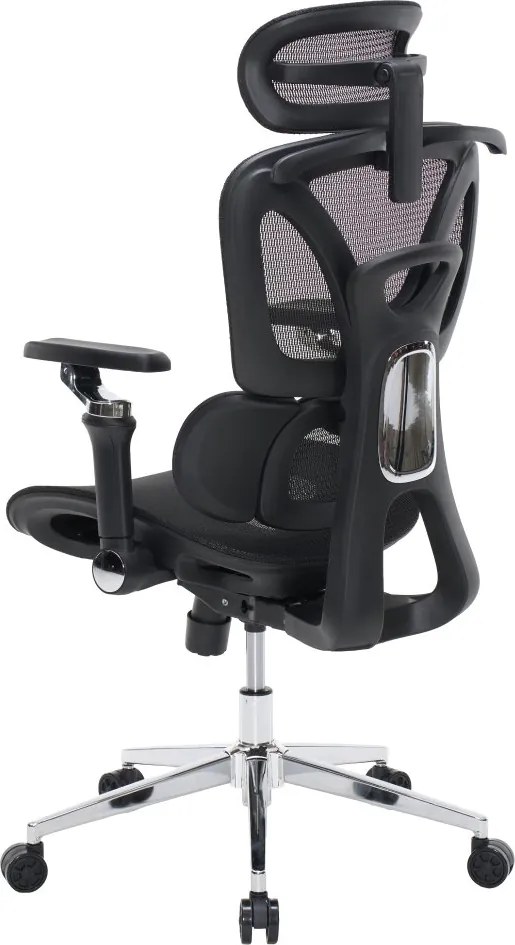 Kancelárska ergonomická stolička PORTE II — sieťovina, čierna