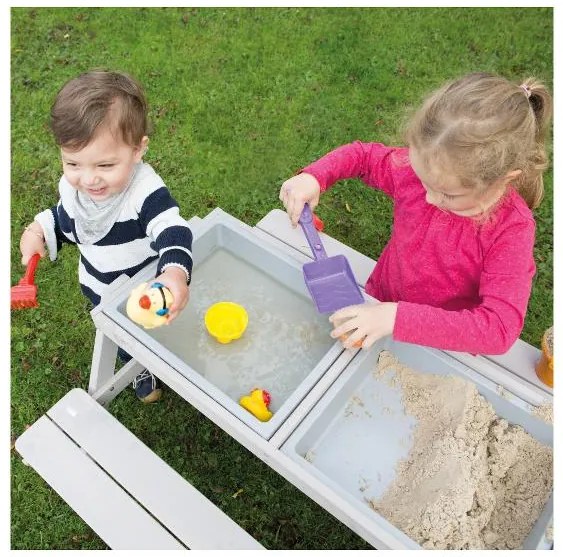 roba Vonkajšia detská sedacia súprava (s vaničkami na hranie, sivá)  (100397128)