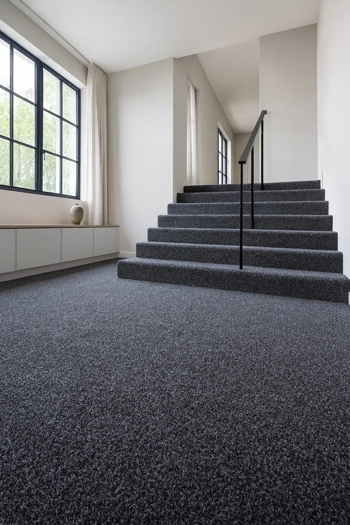 Betap, Metrážny koberec Primo Gel 78 antracit, záťažový, na mieru, šíře 4m, šedá, guma (gél - protišmykový), chodba / predsieň