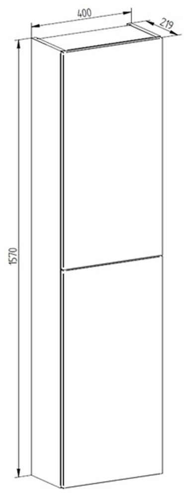 Mereo Mereo, Aira, kúpeľňová skrinka 170 cm vysoká,pravé otváranie, MER-CN744PN
