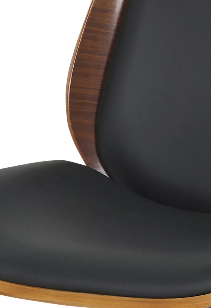 Design-Shop Kancelárska stolička Mitch - koženka, drevo, chróm rám - Čierna