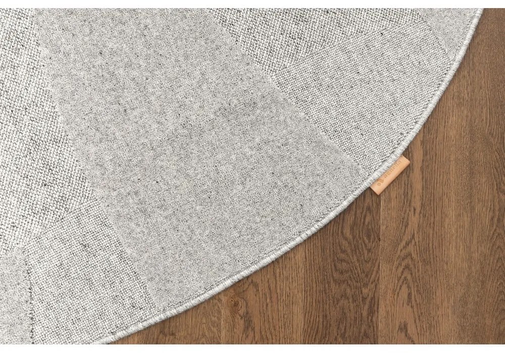 Svetlosivý vlnený okrúhly koberec ø 120 cm Morphic Botanica – Agnella