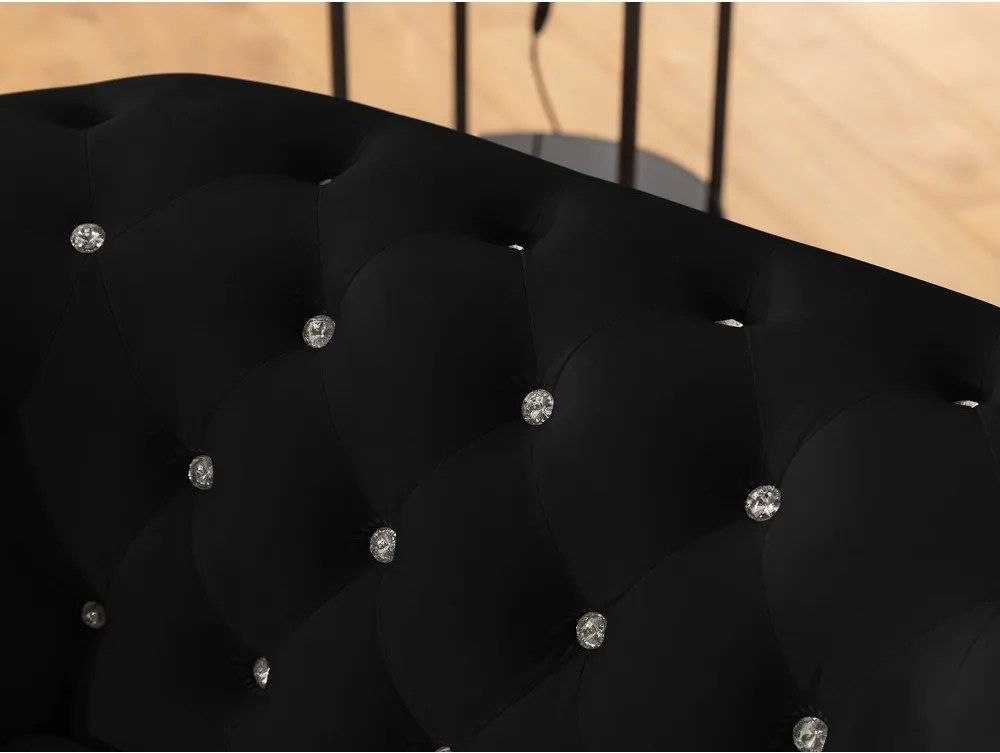 Čierna zamatová rozkladacia pohovka 203 cm York Blik – Ropez