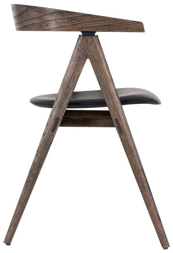 Čierna/hnedá jedálenská stolička z dubového dreva Ava – Gazzda